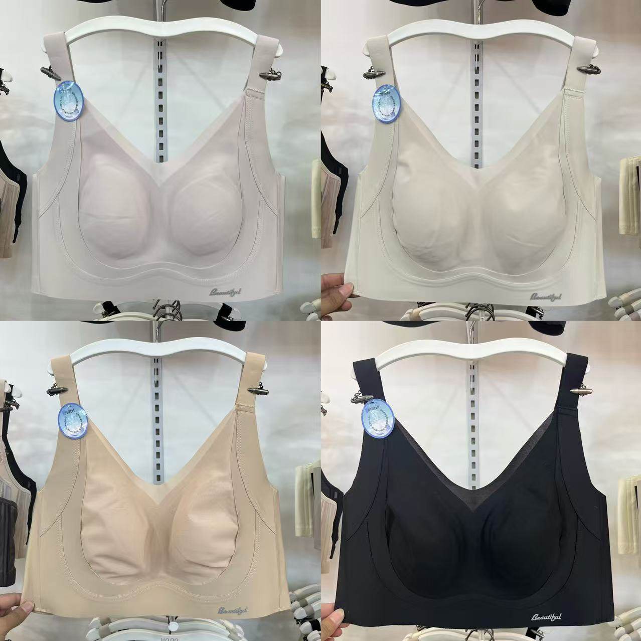 大胸显小呼吸杯轻薄女士内衣兔耳BCD杯女无钢圈侧收无痕文胸罩M15