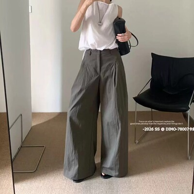 夏季薄款高腰阔腿显瘦休闲长裤