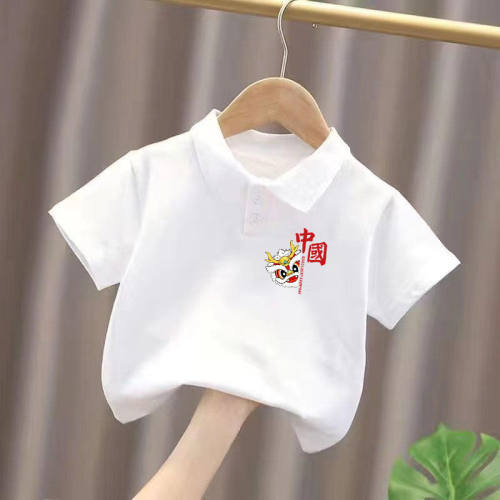 夏季装薄款男女童中国风白色T恤
