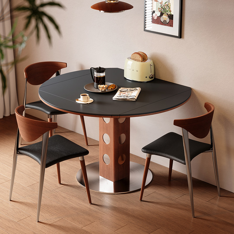梵创 实木包豪斯功能餐台家用小户型轻奢岩板伯格正方形折叠圆桌,住宅家具,岩板餐桌,淘宝优惠券,粉丝福利购,淘宝优惠卷