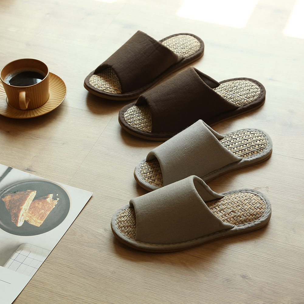 草编拖鞋夏季日式草席女男家居室内家用居家防滑静音马兰草拖鞋