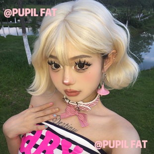 PUPIL FAT原创格纹蝴蝶结皮革choker项链手工项圈甜酷可爱闪粉