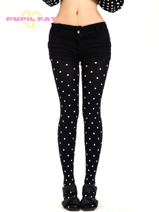 PUPILFAT原创 波点印花复古童趣“T裆无尴尬线”打底连裤袜丝袜