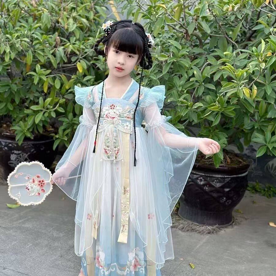 夏季女童古风短袖汉服公主裙