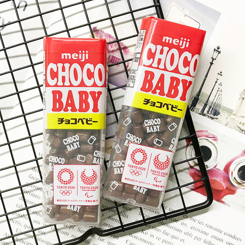 日本进口Meiji明治chocobaby迷你巧克力豆BB豆牛奶巧克力便携装