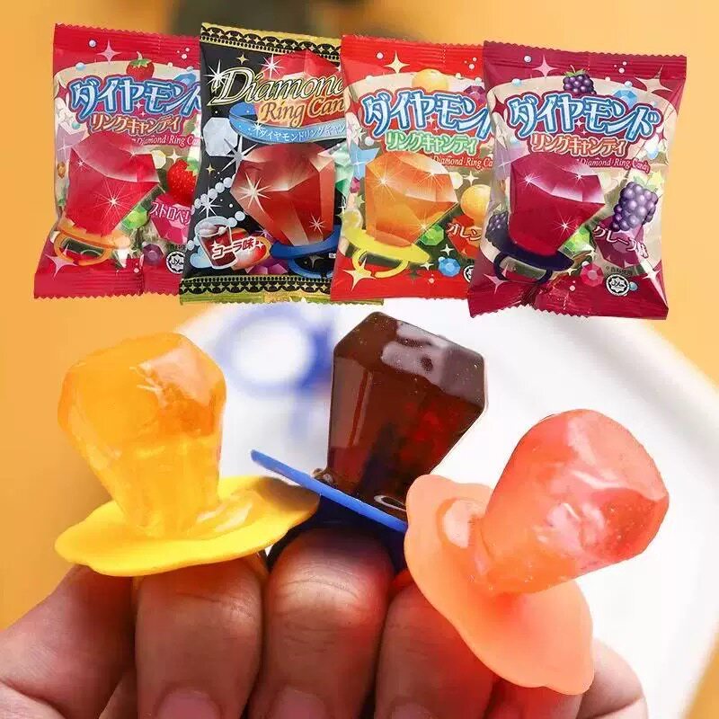 日本yaokin钻石戒指糖水果味可乐味怀旧儿童零食糖果礼物