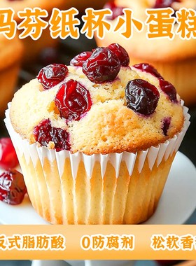 玛芬纸杯小蛋糕黑巧蔓越莓面包自烤下午茶烘焙空气炸锅半成品即食