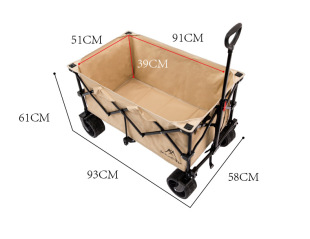 自驾游宽轮越野轮折叠黑卡手推车拉车 山之客户外新露营野营便携式