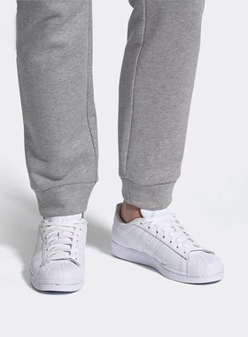 正品Adidas阿迪达斯三叶草贝壳头男女低帮休闲运动小白板鞋B27136