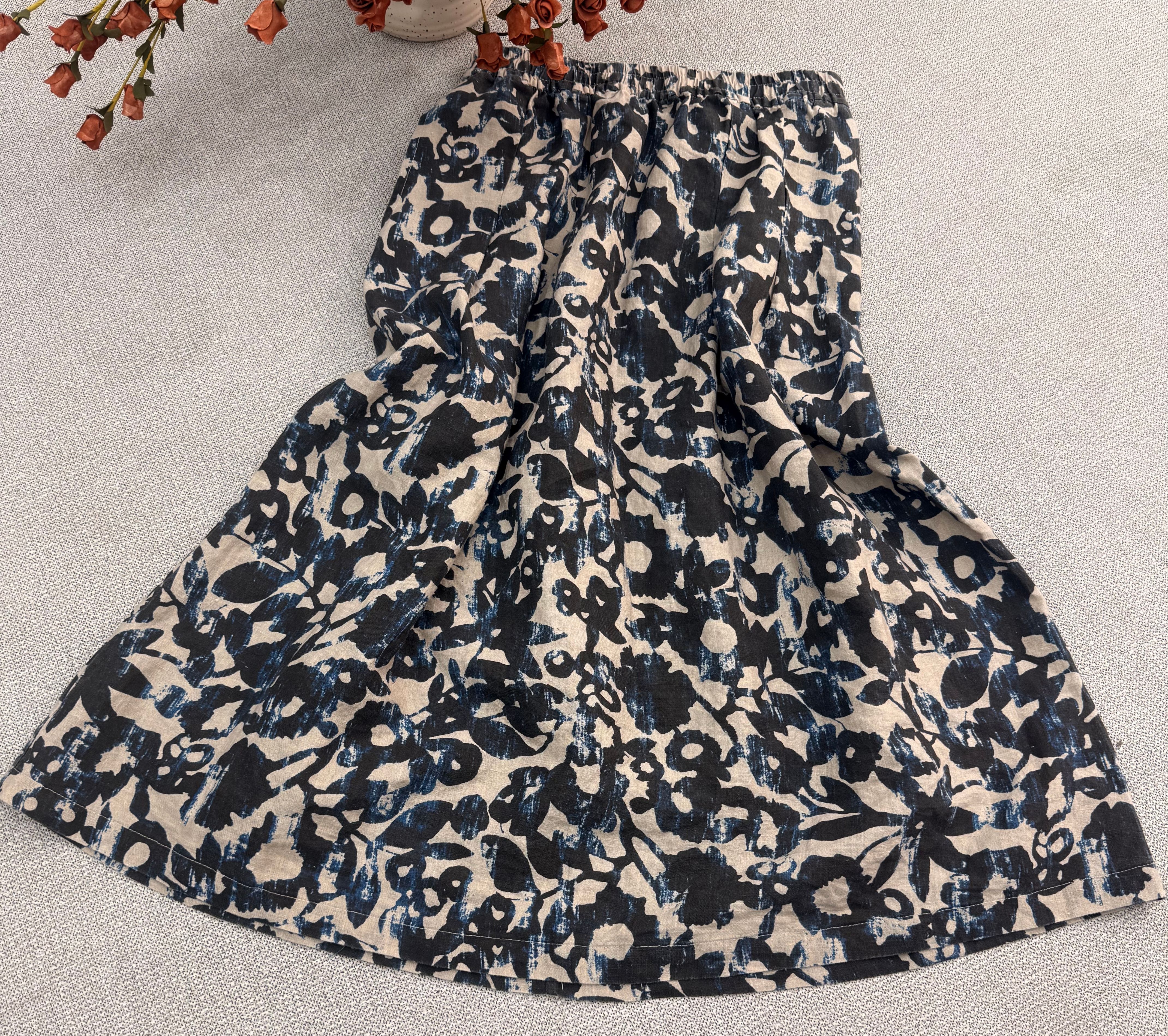 2026年夏季新时尚百搭显瘦气质水墨画工艺印染半身裙HZ001