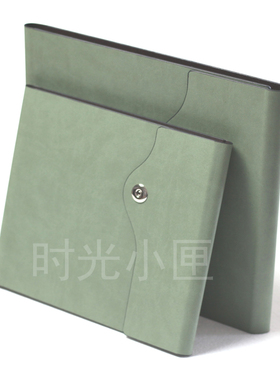 方8方10曲边磁扣相册封面 儿童婚纱影楼浅绿色翻盖款相册皮面册皮
