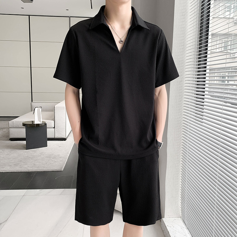夏季男士短袖休闲日常居家套装P85图片