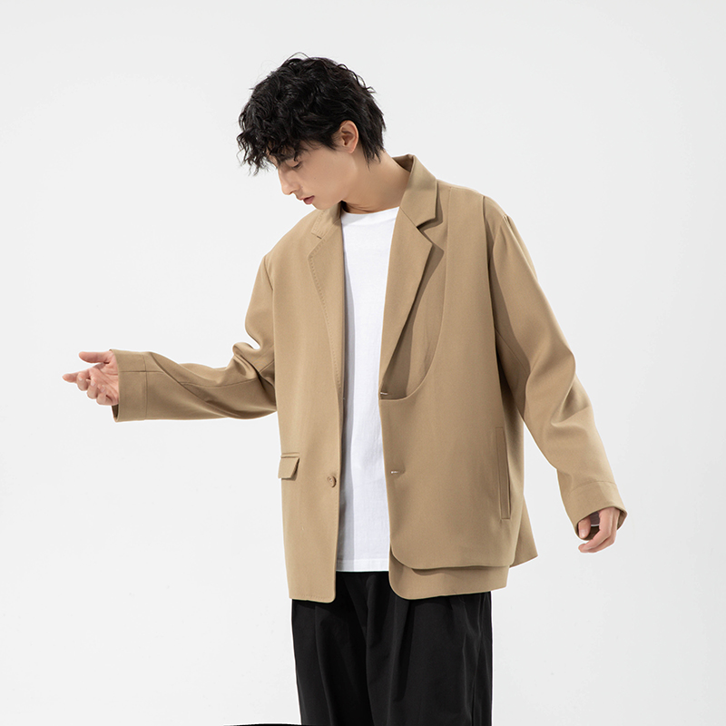 青年时尚商务休闲流行西装领单排扣长袖纯色西服夹克P180，男装西服，星座407-1