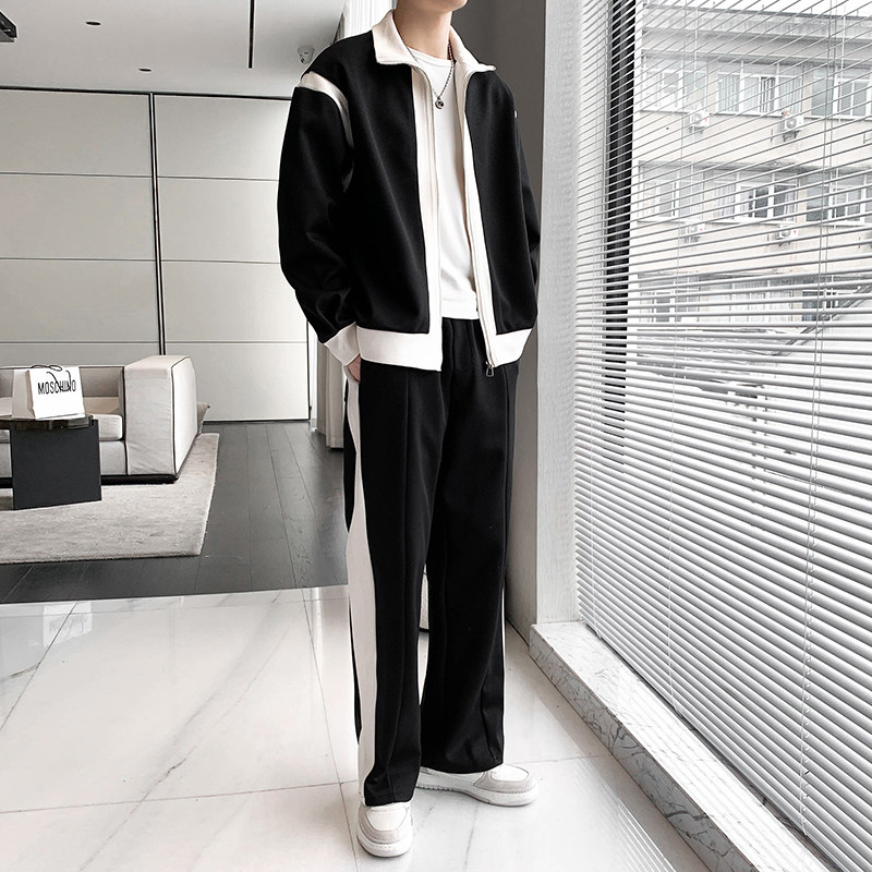 春季宽松版长袖卫衣夹克套装P130图片