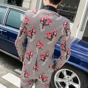 2025年秋季新款修身印花长袖西服套装407-1/P180图片