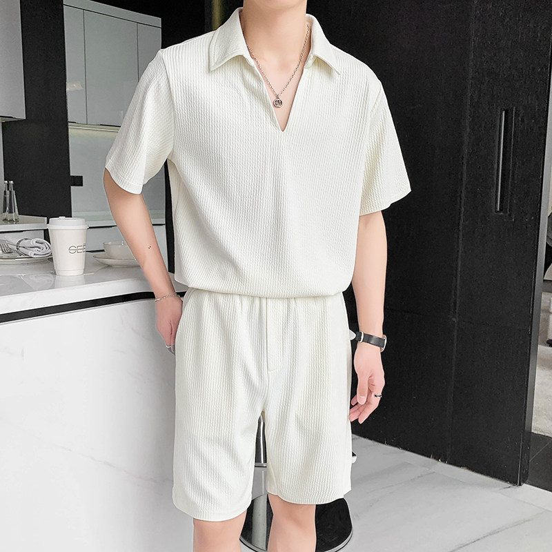 夏季男士短袖休闲日常居家套装P85,男装T恤,星座407-1