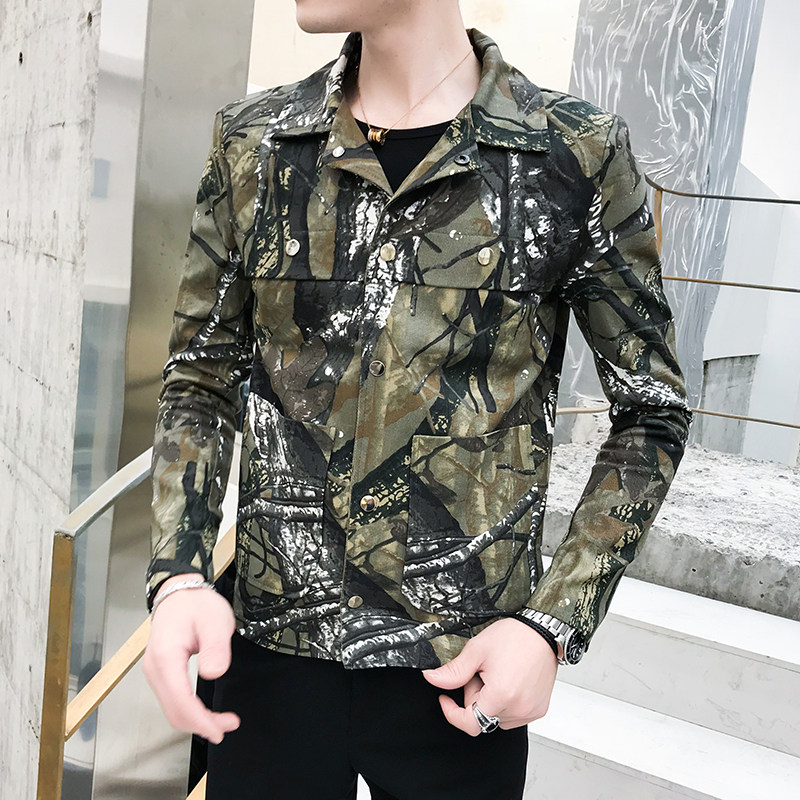 青年小伙男士迷彩夹克P80,男装夹克,星座407-1