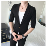规则领型纯色便服单西平驳领修身圆下摆单排扣P130，男装西服套装，星座407-1