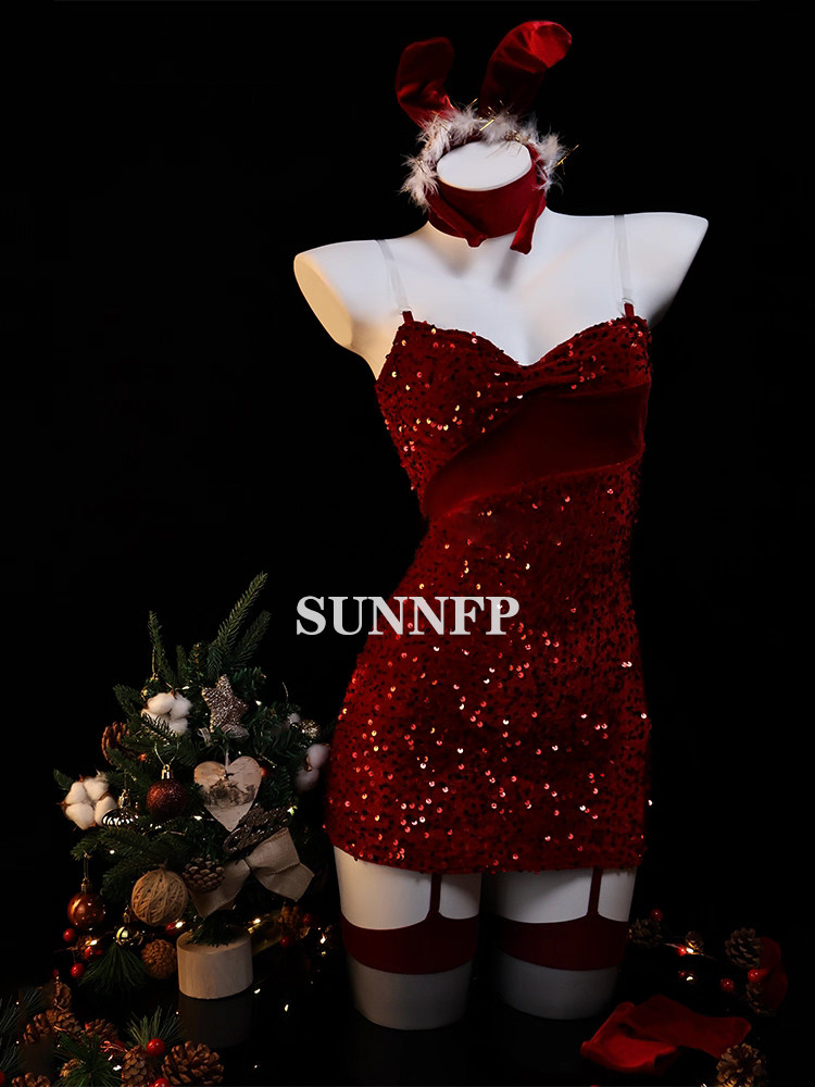 SUNNFP圣诞尤物性感抹胸丝内衣配件