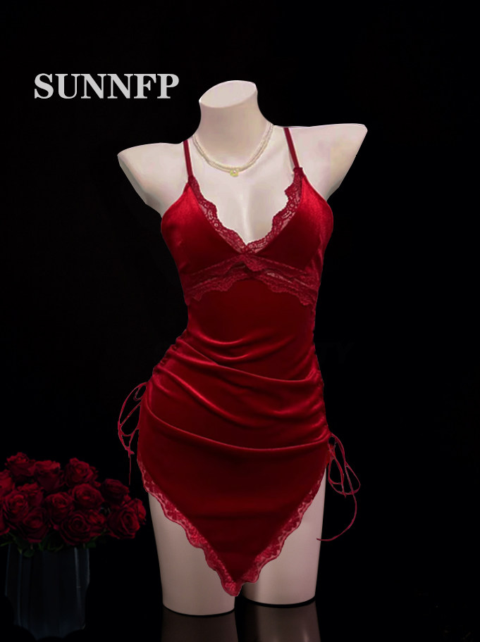 SUNNFP「心动」红丝绒性感睡裙
