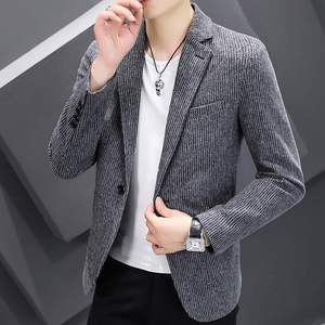 格子西服男士修身春季小码XS青年韩版百搭显瘦小西装小个子155潮