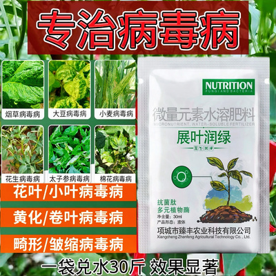 展叶润绿番茄辣椒病毒病克星花叶卷叶病毒葡萄卷叶黄叶小叶一遍净
