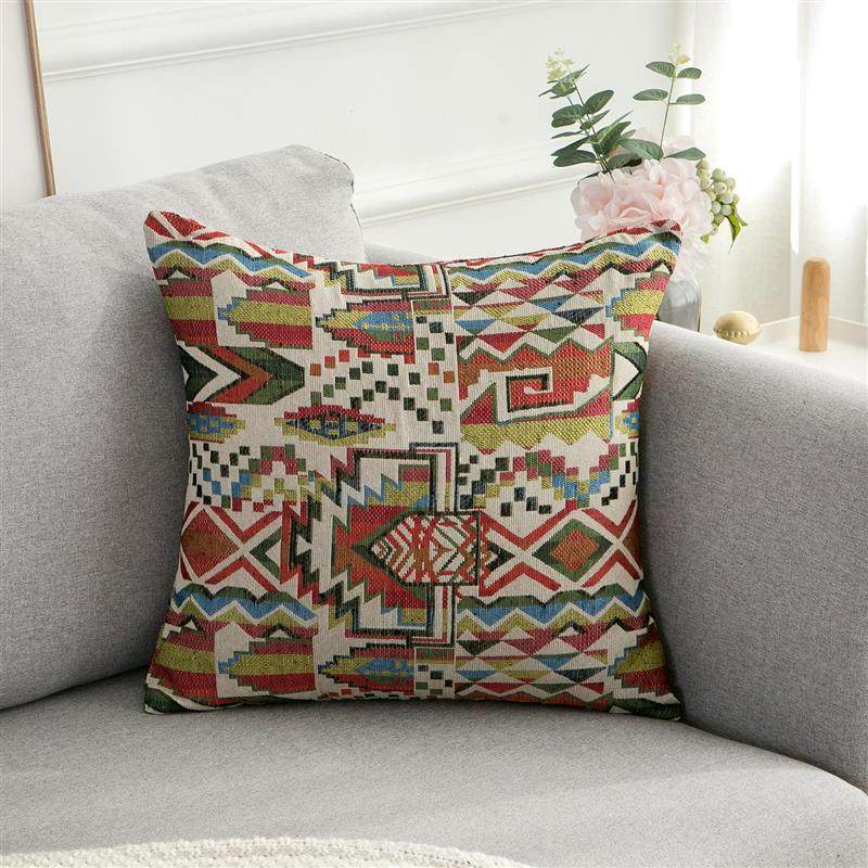 美式提花几何波西米亚彩色抱枕靠格子抱枕套客厅沙发靠枕不含芯,居家布艺,抱枕被,淘宝优惠券,粉丝福利购,淘宝优惠卷