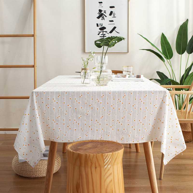 田园小清新防尘黄色雏菊碎花棉麻