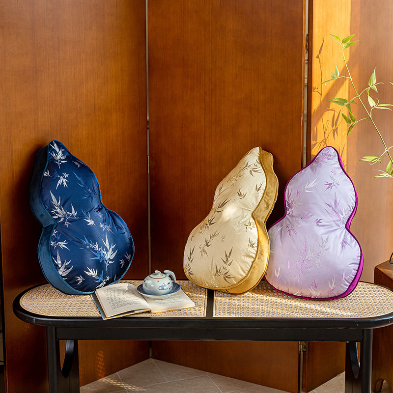 中古风抱枕异形抱枕沙发高级感轻奢金色葫芦抱枕福禄新中式靠垫