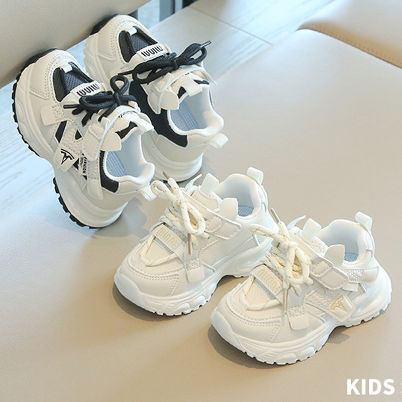 男宝宝机能鞋2025秋季新款小白鞋2-6岁软底幼儿园女童运动休闲鞋