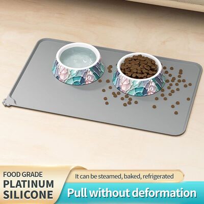 Silicone Cat & Dog Food Mat for Floors Waterproof, Anti-Slip