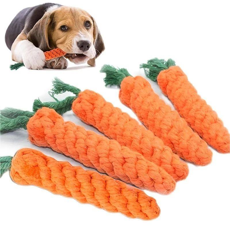 1pc Pet Knot Toy for Dog and Cat Carrot Shape Dog Chew Toys