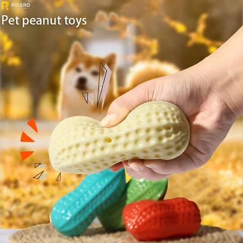 Dog Chewing Toy Simulation Peanut Squeaking Plaything Grindi