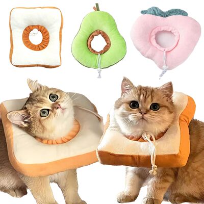 Soft Toast Avocado Shaped Cotton Pet Elizabethan Collar Cat