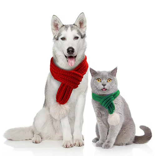 Hand-knitted Christmas Scarf Vip Teddy Scarf Cat Dog