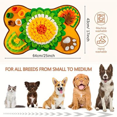 Interactive Dog Snuffle Mat For Small Medium Dogs Soft Durab