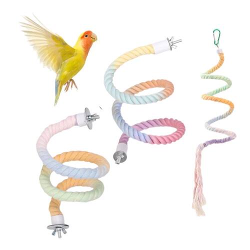 Bird Rope Perches Gradient Colorful Bendable Climbing Rope L