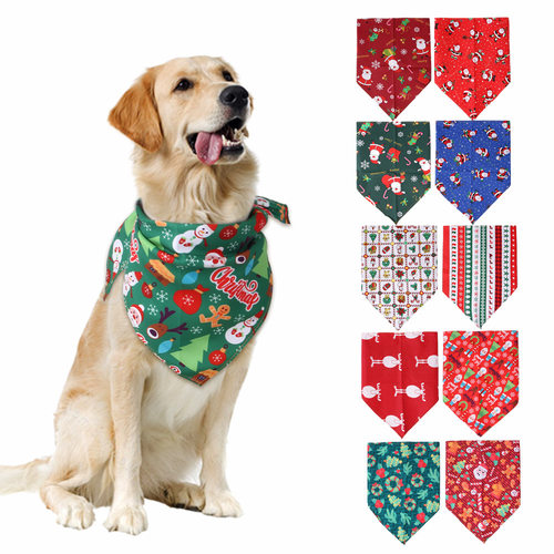 Christmas dog triangle cat collar bib pet accessories