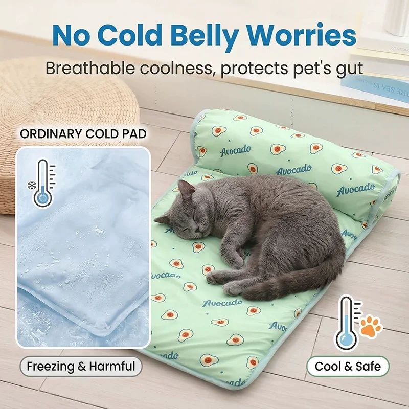 Summer Pet Ice Pad Cooling Mat Breathable Ice Silk Cushion N