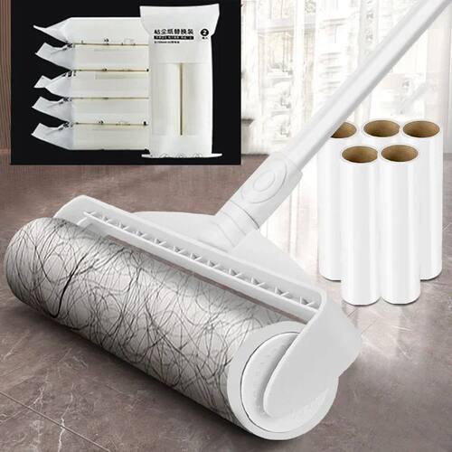 Long Handle Lint Roller Brush Pet Hair Remover Roller Retrac