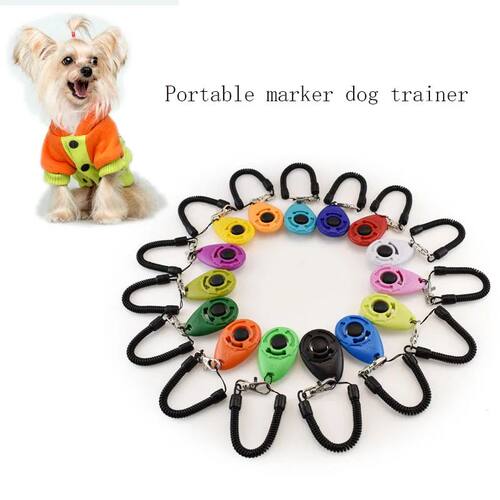 Pet Cat Dog Training Clicker Plastic New Dog Click Trainer P