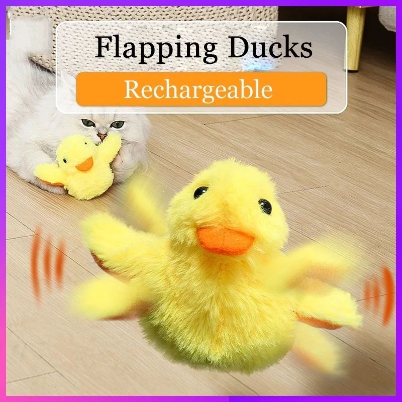 Flapping Duck Cat Toys Interactive Electric Bird Toys Washab