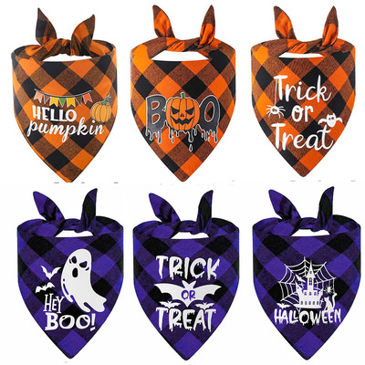 Halloween Saliva Towel Polyester Cat Dog Triangle Scarf Scar