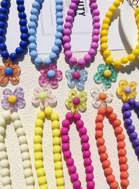 Pearl Cat Collar with Flower Pendant CharmNecklace for Small