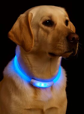 New LED Dog Collar USB Rechargeable，3 Mode Glowing Dog Coll