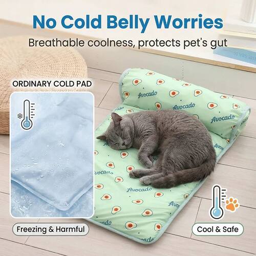 Summer Pet Ice Pad Cooling Mat Breathable Ice Silk Cushion N