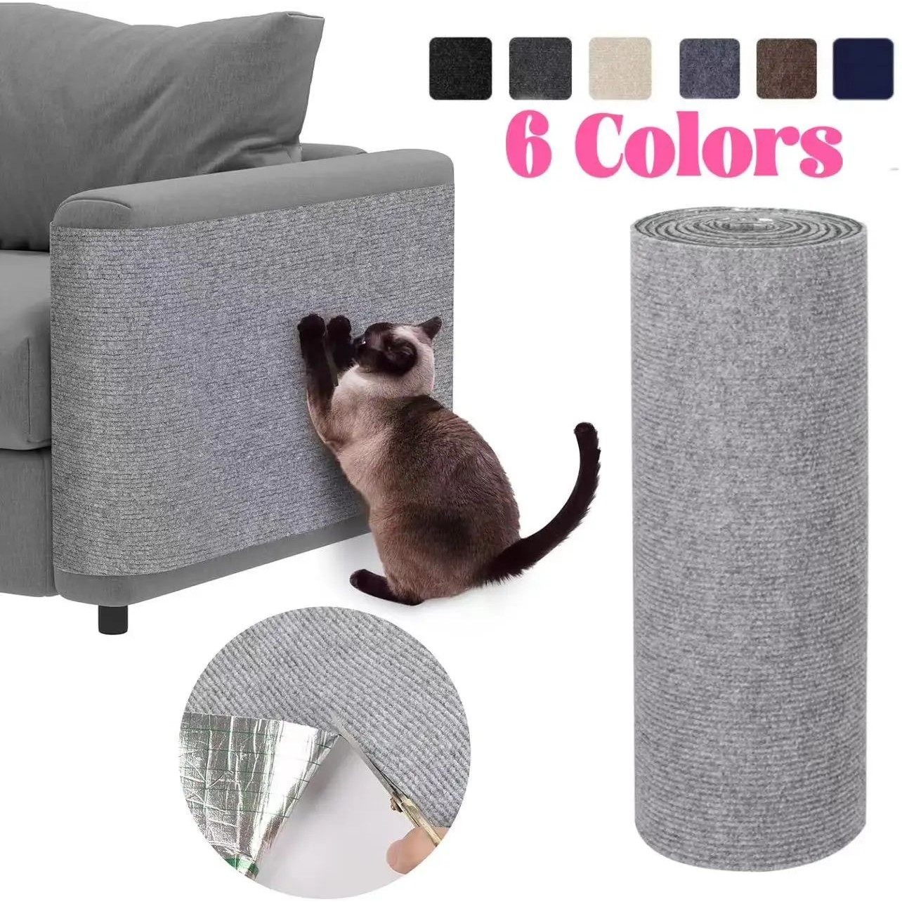 Cat Scratching Mat Self-Adhesive Trimmable Carpet Cat Scratc