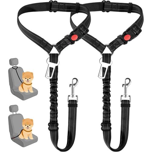 Dog Seat Belt for Car,Dog Car Harness Seatbelt with Elastic