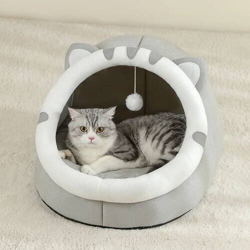 Super Cat Bed Warm Pet House Kitten Cave Cushion Cat House W