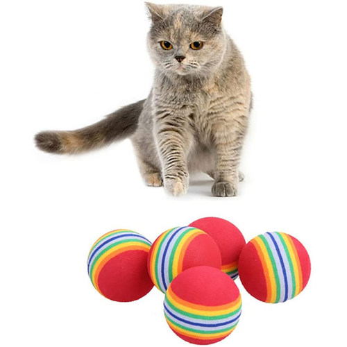 5/10 Pcs Colorful Pet Foam Balls Sponge Ball Cat Toy Soft Fo